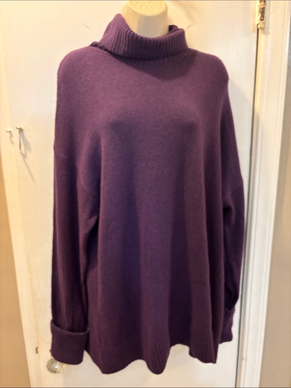 Old Navy Large Oversized Turtleneck Sweater Thick Rib Knit Slouchy Tunic 36-424